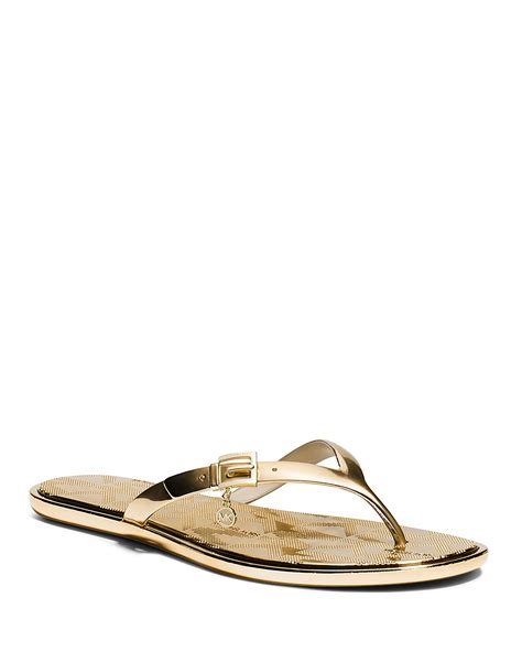 michael kors flip flops black and gold|michael kors flip flops clearance.